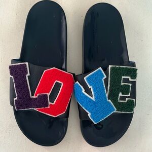 Tory Burch Sport Multi-Color LOVE slides size 10 excellent condition
